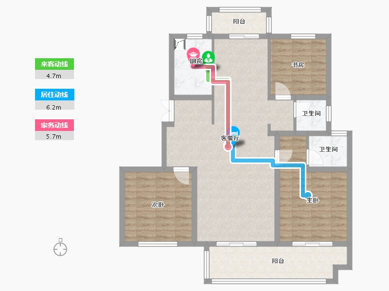 江苏省-泰州市-银丰佳园-104.00-户型库-动静线