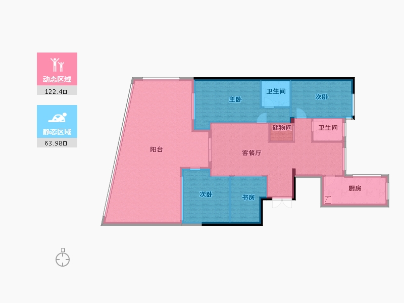 浙江省-温州市-江北花苑-136.00-户型库-动静分区