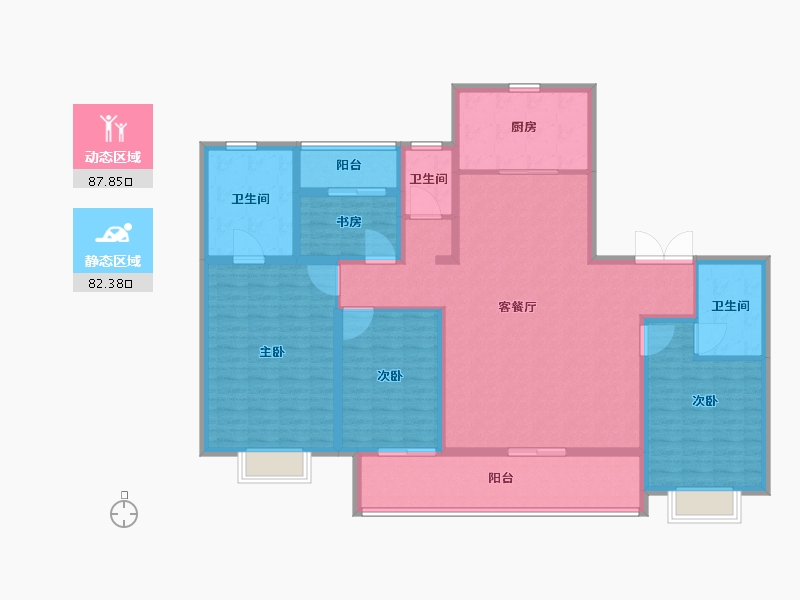 浙江省-台州市-玖珑和玺-154.01-户型库-动静分区