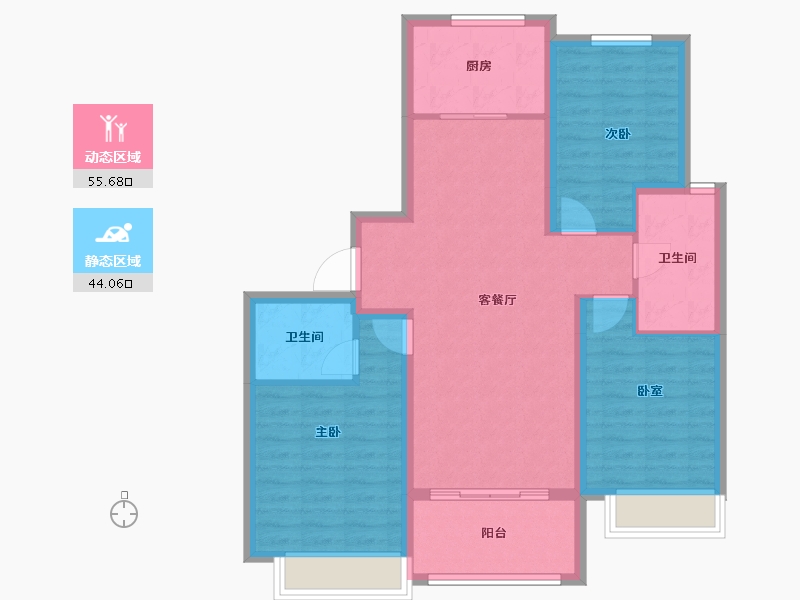 河北省-张家口市-宣府第一城隍宸-89.41-户型库-动静分区