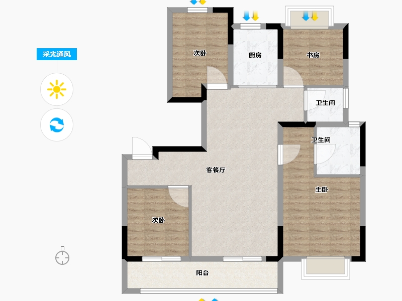 浙江省-台州市-大溪峯华-104.01-户型库-采光通风