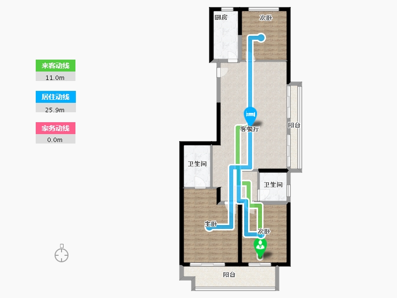 山西省-吕梁市-学府壹號-107.55-户型库-动静线