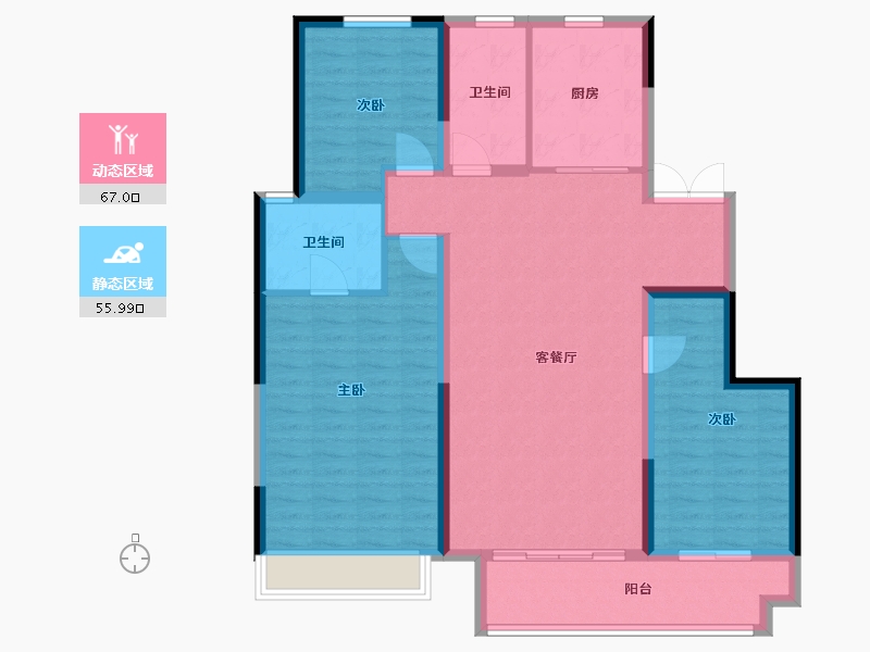 山西省-吕梁市-学府壹號-111.32-户型库-动静分区