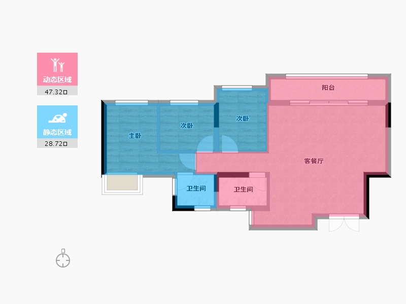 重庆-重庆市-海成云沐-68.01-户型库-动静分区