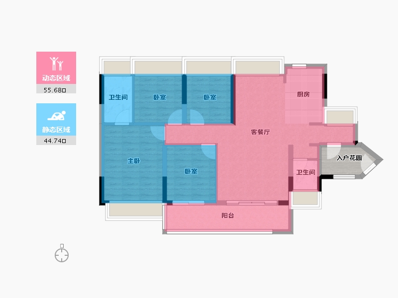 广东省-广州市-中铁建信达花语天宸-94.40-户型库-动静分区