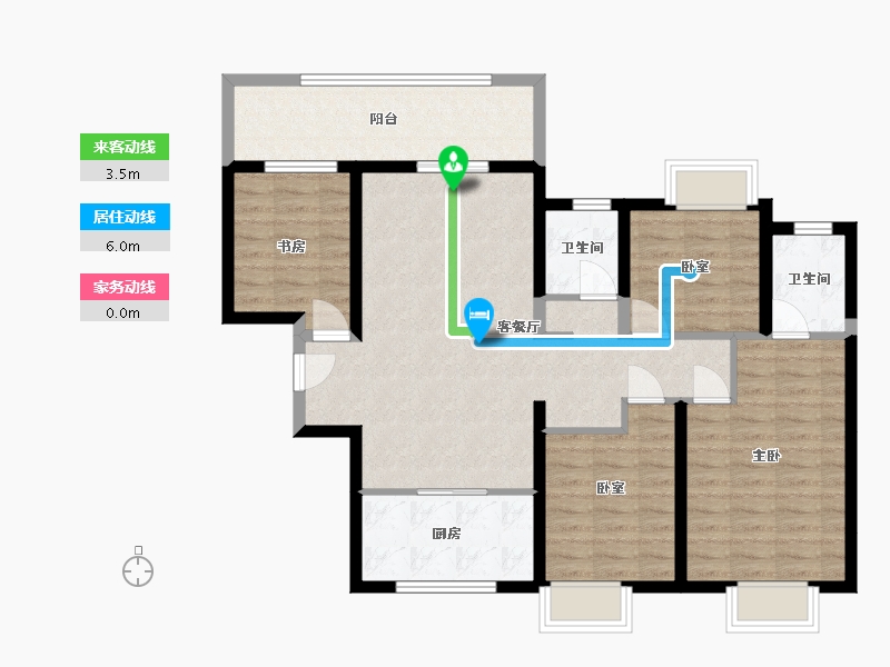 广西壮族自治区-南宁市-建发北大珑廷C公寓-99.00-户型库-动静线