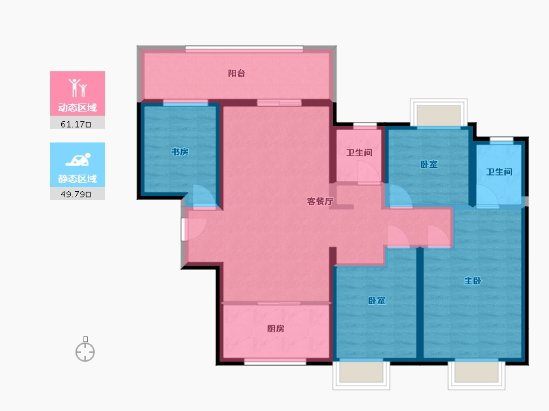 广西壮族自治区-南宁市-建发北大珑廷C公寓-99.00-户型库-动静分区