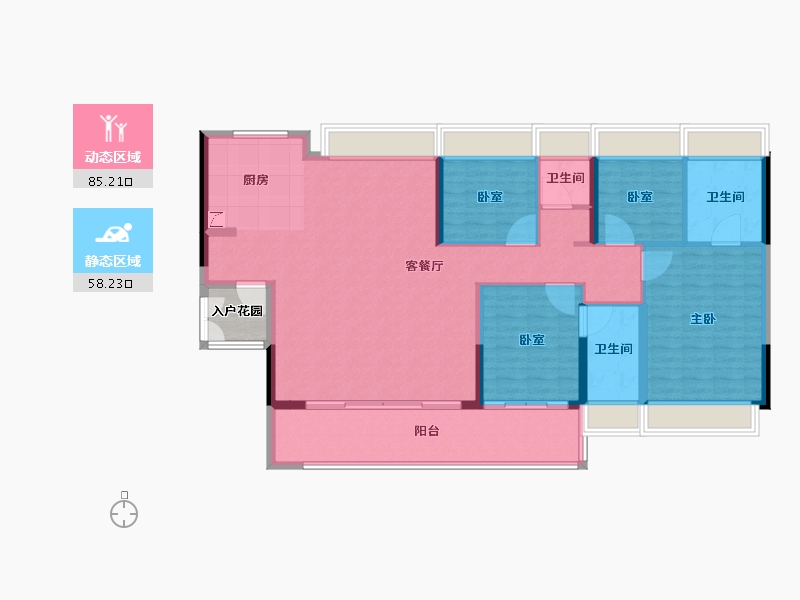 广东省-广州市-中铁建信达花语天宸-134.15-户型库-动静分区