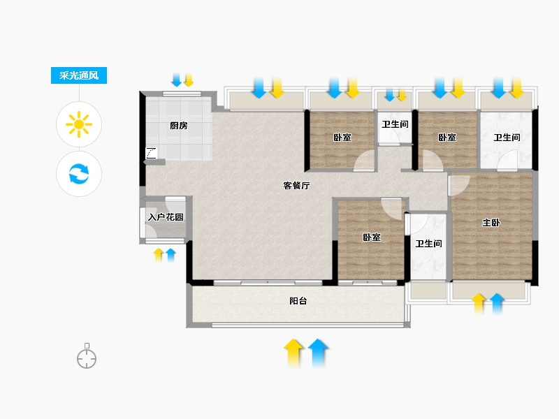 广东省-广州市-中铁建信达花语天宸-134.15-户型库-采光通风