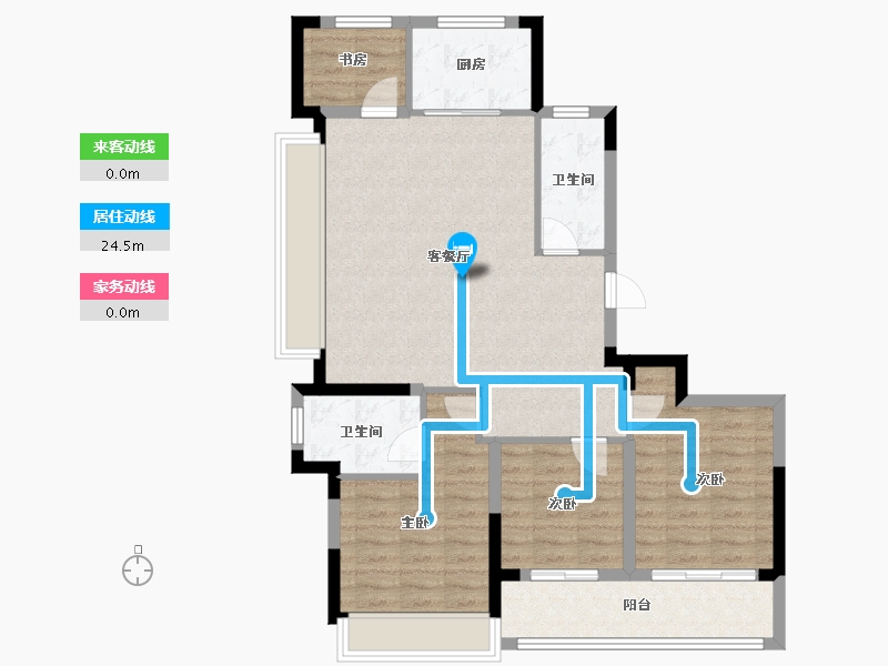 浙江省-杭州市-绿城江上臻园-91.21-户型库-动静线