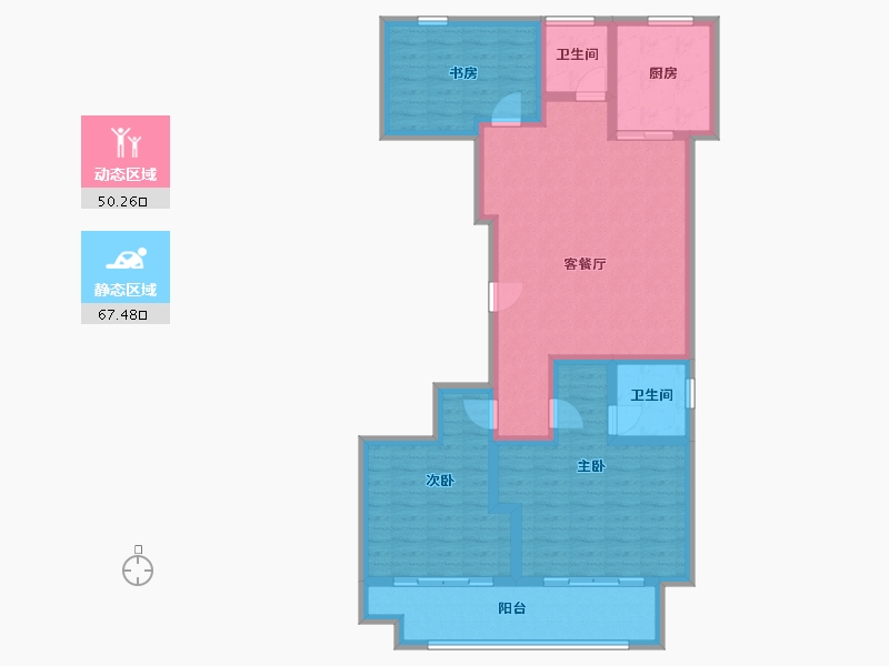 安徽省-宿州市-招商万科山水间-105.20-户型库-动静分区