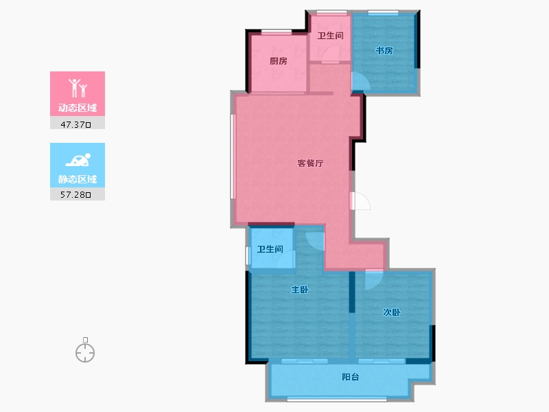 安徽省-宿州市-招商万科山水间-94.01-户型库-动静分区