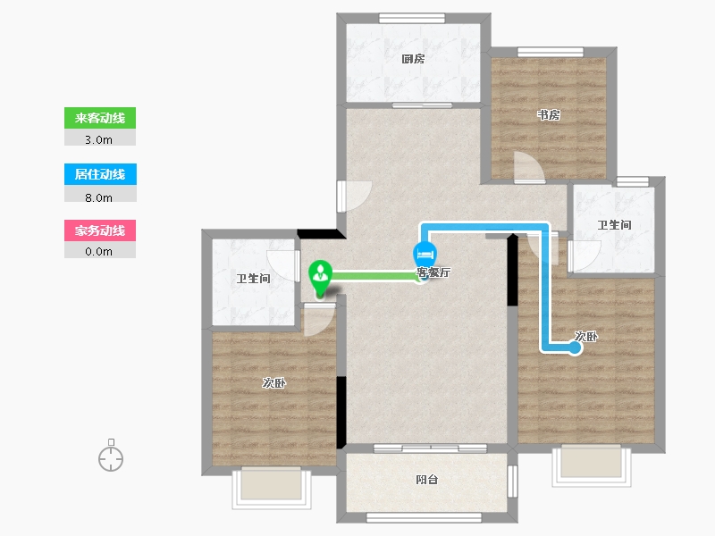 上海-上海市-绿宝锦庭-94.53-户型库-动静线