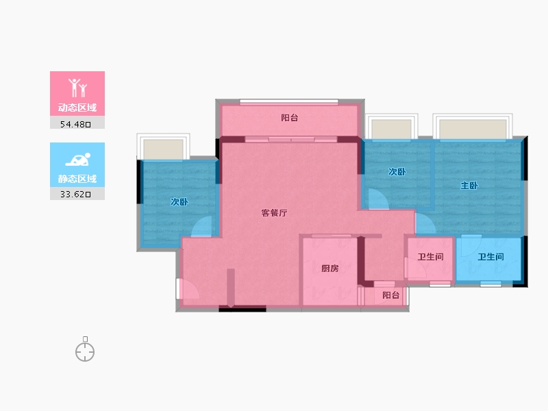 重庆-重庆市-华润置地重庆润府-78.41-户型库-动静分区