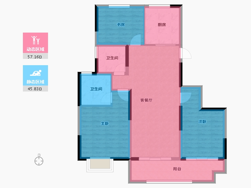 安徽省-宿州市-招商万科山水间-92.58-户型库-动静分区