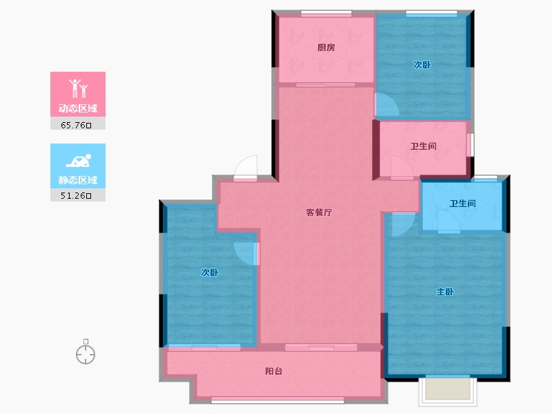 安徽省-宿州市-招商万科山水间-106.18-户型库-动静分区