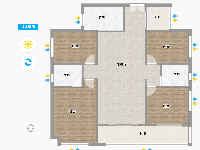 广东省-广州市-中铁建信达花语天宸-114.18-户型库-采光通风