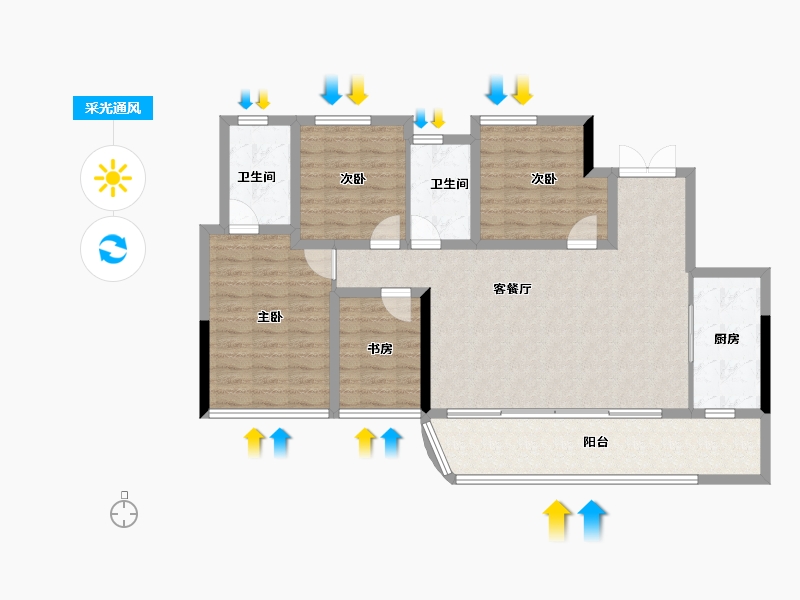 四川省-成都市-香港置地西元-105.77-户型库-采光通风