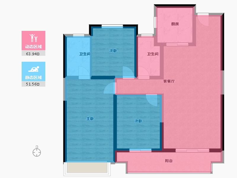 山西省-吕梁市-学府壹號-104.00-户型库-动静分区