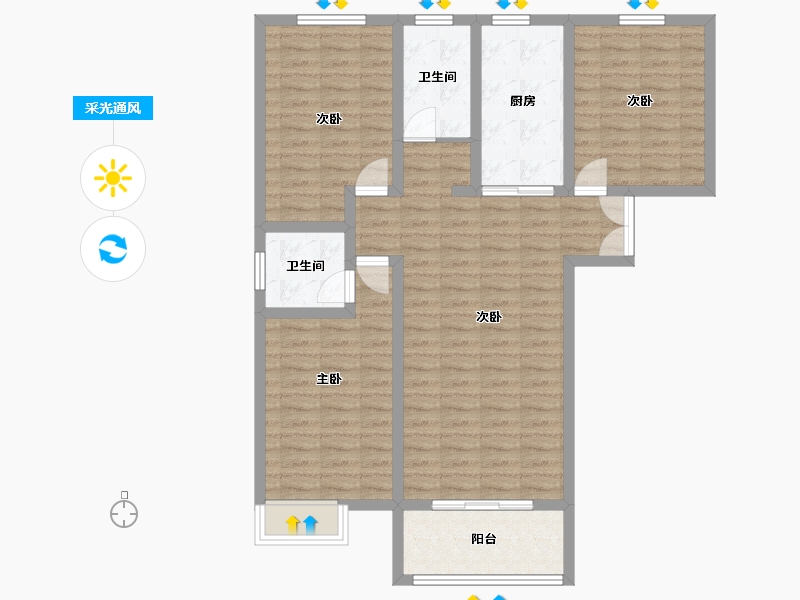 河南省-南阳市-玖福泓城-100.22-户型库-采光通风