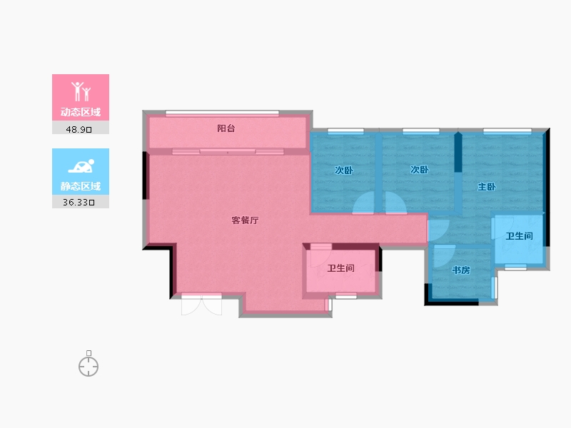 重庆-重庆市-海成云沐-76.01-户型库-动静分区