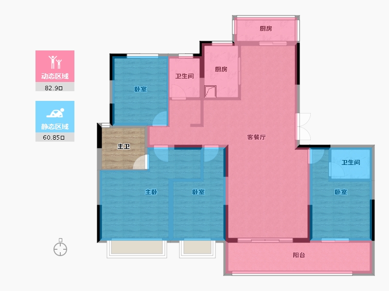 四川省-成都市-中粮保利天府时区-134.83-户型库-动静分区