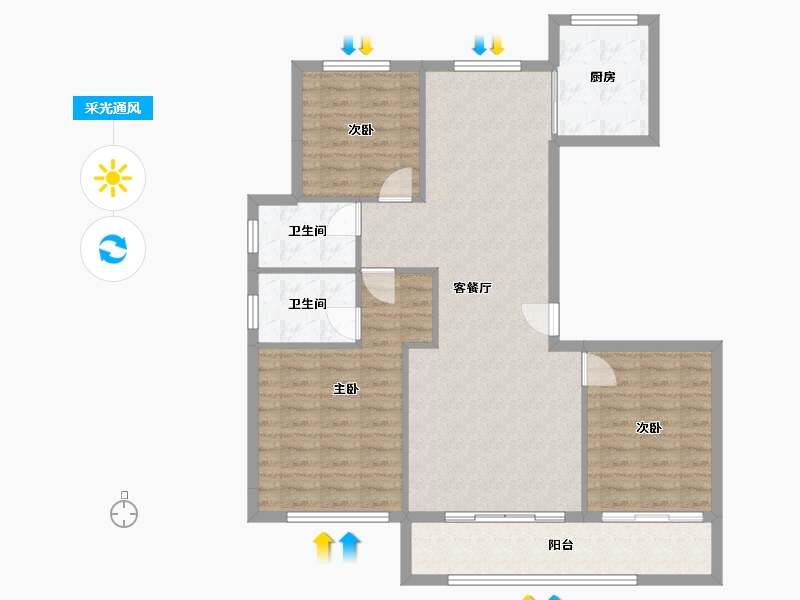 甘肃省-张掖市-润阳佳苑-99.17-户型库-采光通风