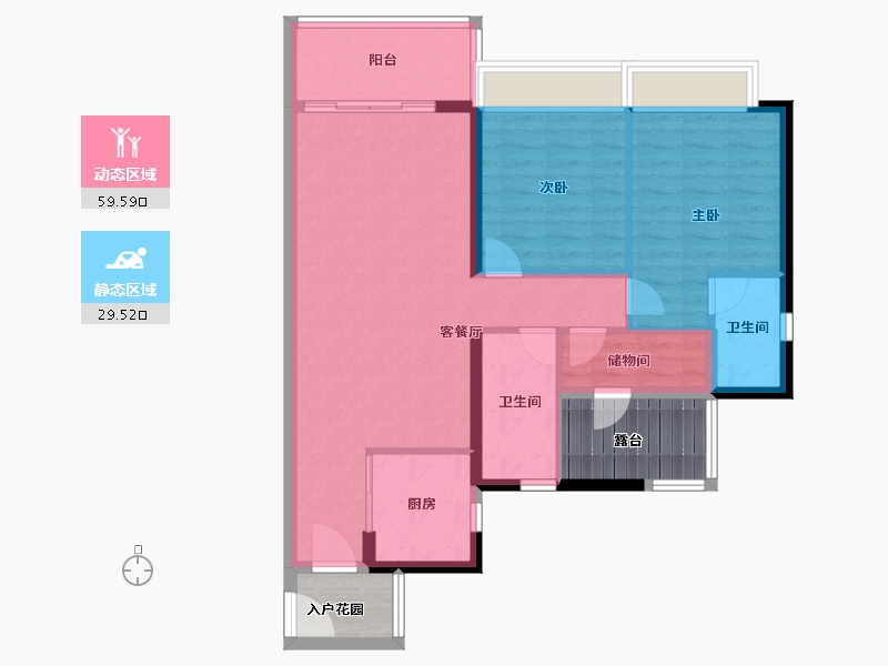 广东省-广州市-珠光海珠新城-88.68-户型库-动静分区