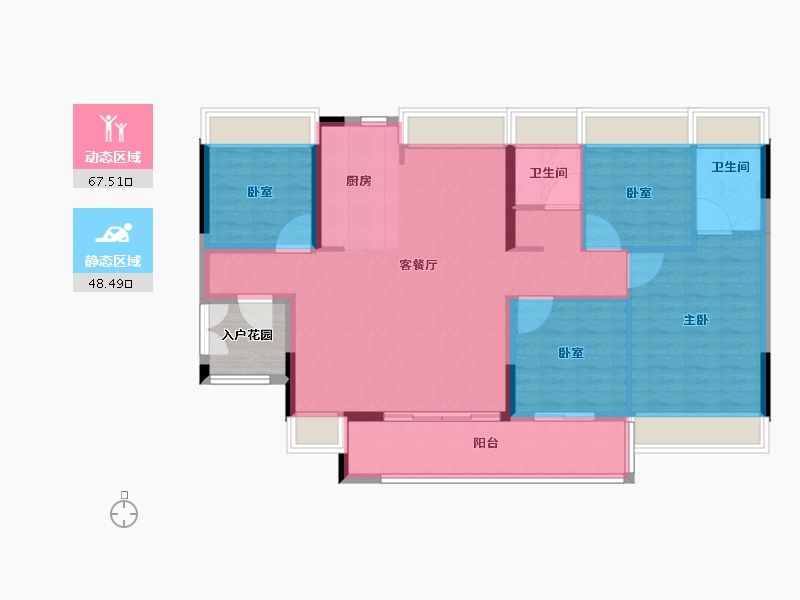 广东省-广州市-中铁建信达花语天宸-109.61-户型库-动静分区