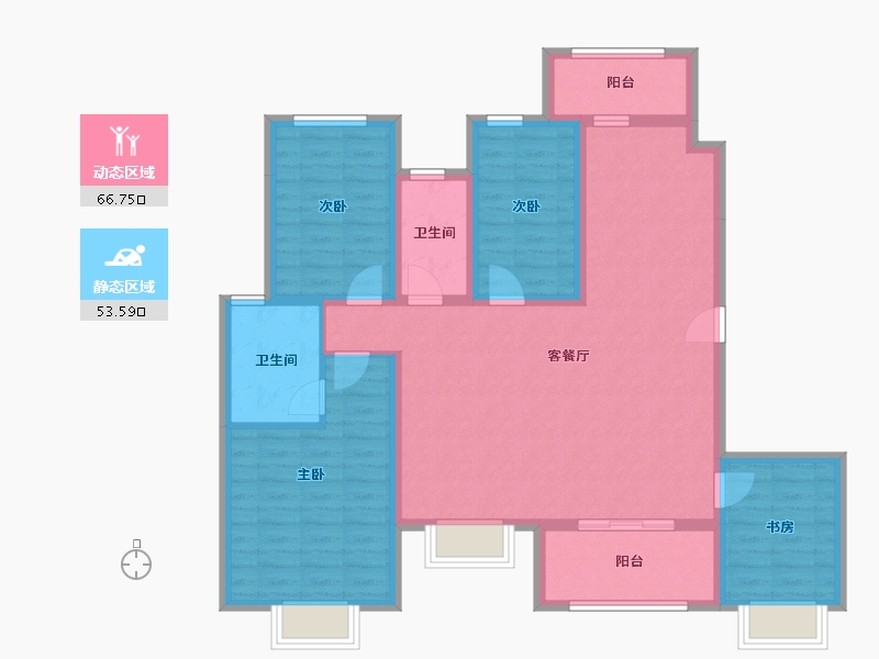 重庆-重庆市-首创禧瑞礼-107.35-户型库-动静分区