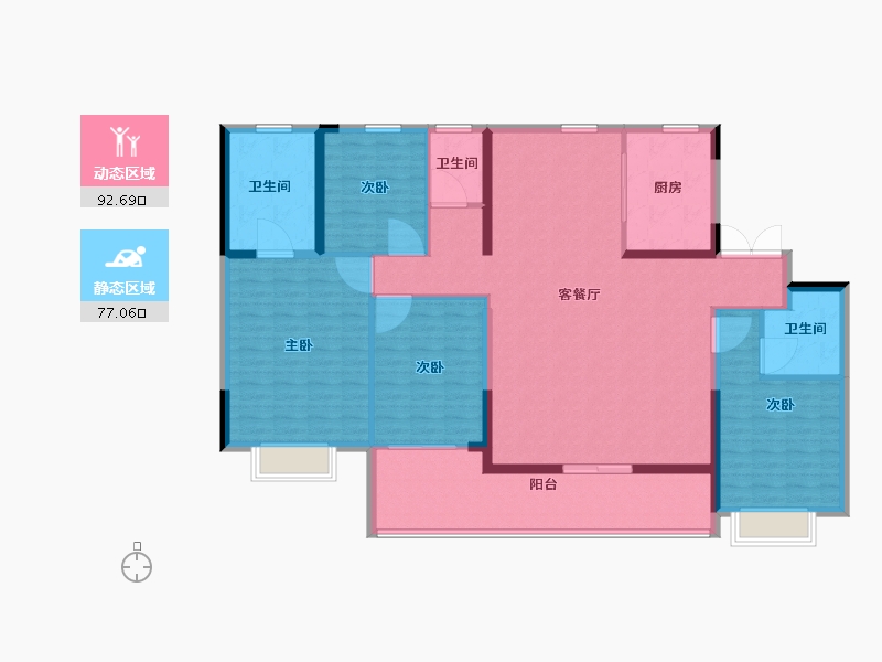 浙江省-台州市-玖珑和玺-155.01-户型库-动静分区