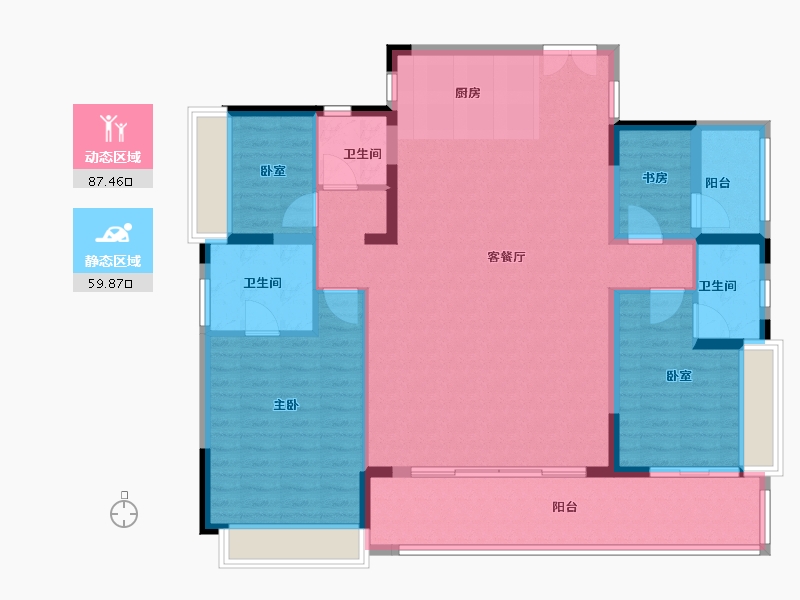 广东省-广州市-中铁建信达花语天宸-134.40-户型库-动静分区