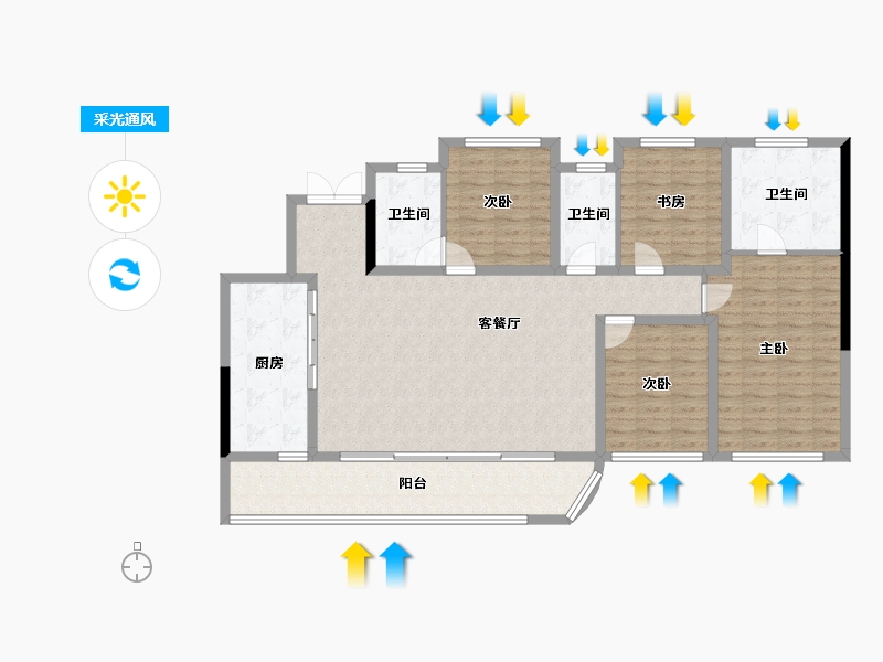 四川省-成都市-香港置地西元-130.91-户型库-采光通风