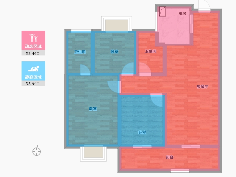 浙江省-绍兴市-君兰锦绣-80.19-户型库-动静分区