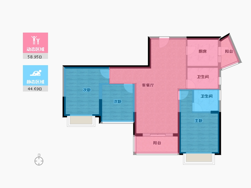 广东省-广州市-广州滨江上都-92.87-户型库-动静分区