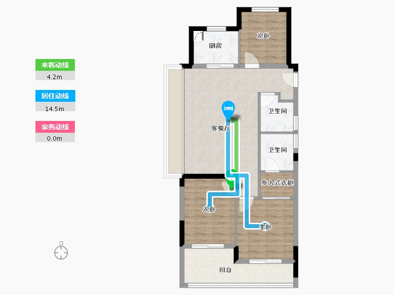 浙江省-杭州市-滨江兴耀湖悦岚湾-78.75-户型库-动静线