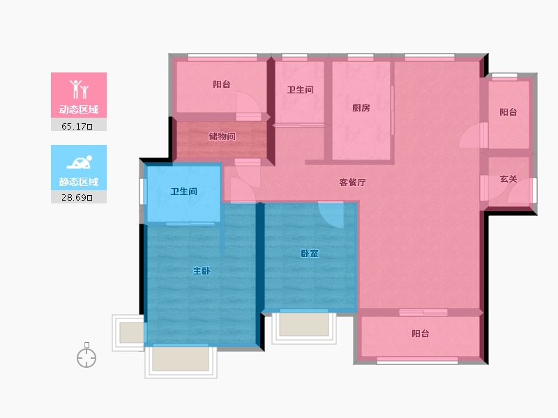 广东省-中山市-华发观山水-87.00-户型库-动静分区