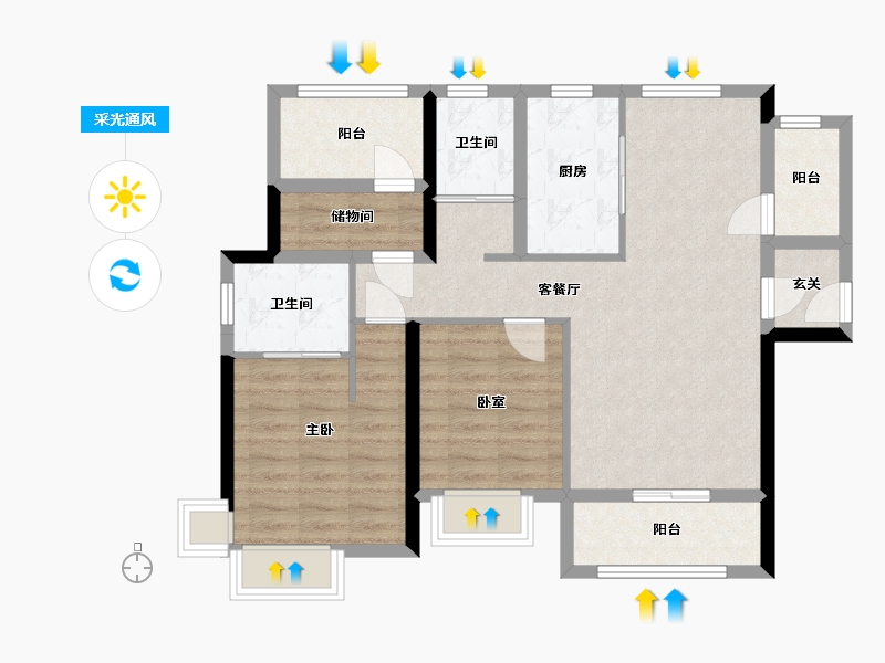 广东省-中山市-华发观山水-87.00-户型库-采光通风