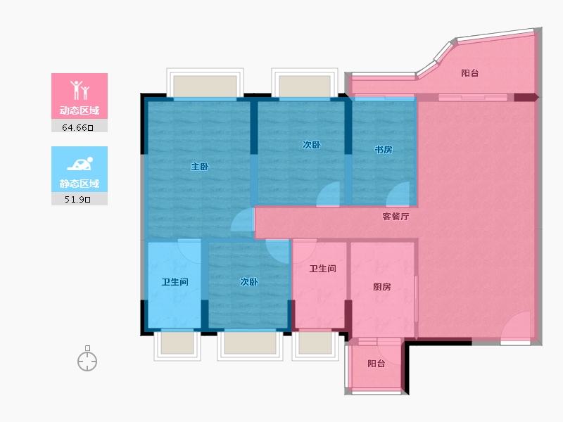 广东省-广州市-广州滨江上都-105.18-户型库-动静分区