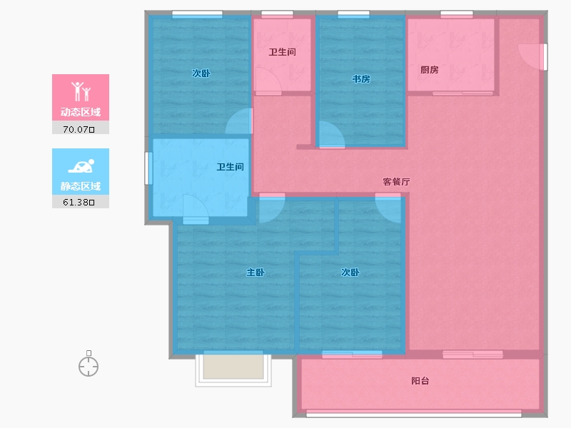 山西省-晋中市-阳光城文澜府-119.07-户型库-动静分区