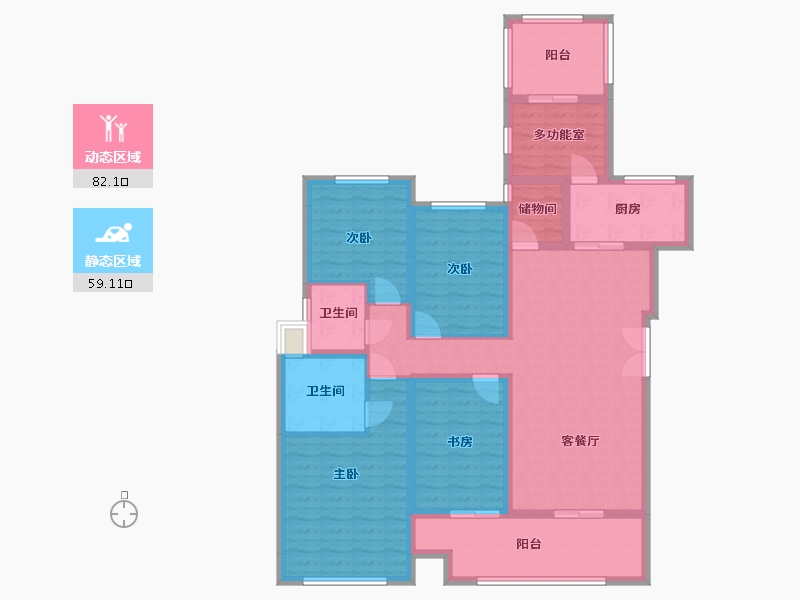 重庆-重庆市-棠荣府-118.40-户型库-动静分区