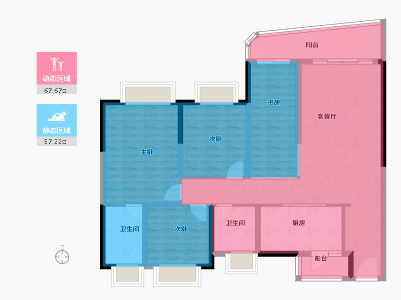 广东省-广州市-广州滨江上都-112.38-户型库-动静分区