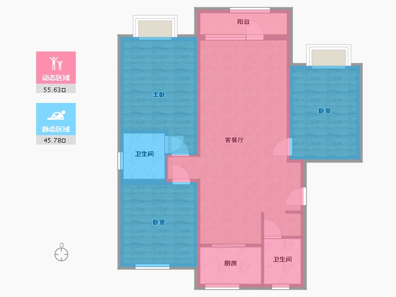 河北省-唐山市-惠泽小区-101.00-户型库-动静分区