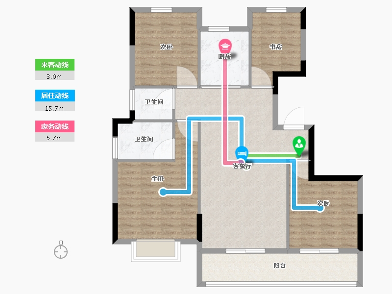 浙江省-台州市-中盛金茂铂珺府-104.01-户型库-动静线