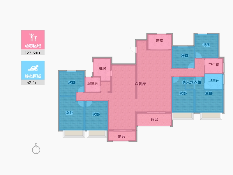 山西省-晋中市-阳光城文澜府-198.34-户型库-动静分区