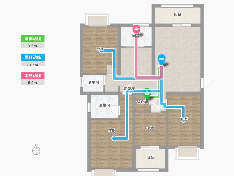 福建省-漳州市-西湖片区-105.00-户型库-动静线