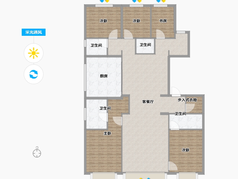 北京-北京市-懋源煜泽台-183.01-户型库-采光通风