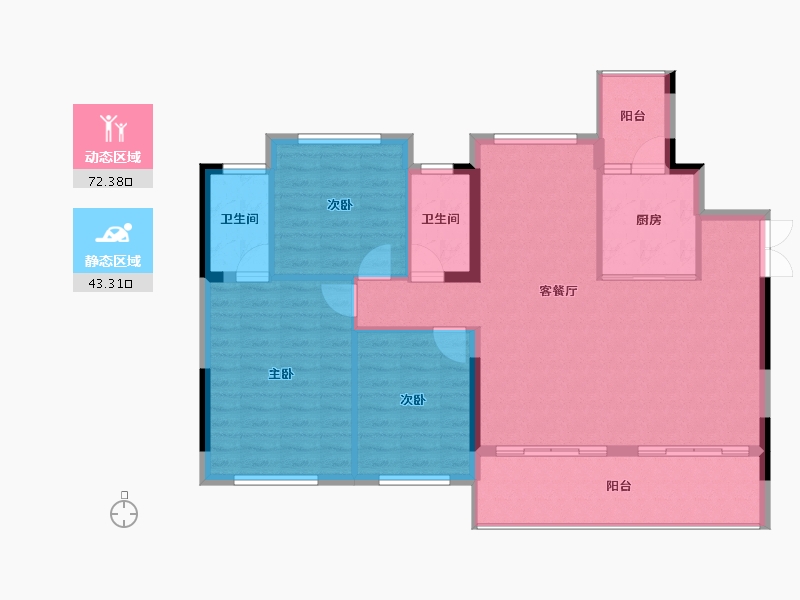 四川省-内江市-隆城誉峰-106.20-户型库-动静分区