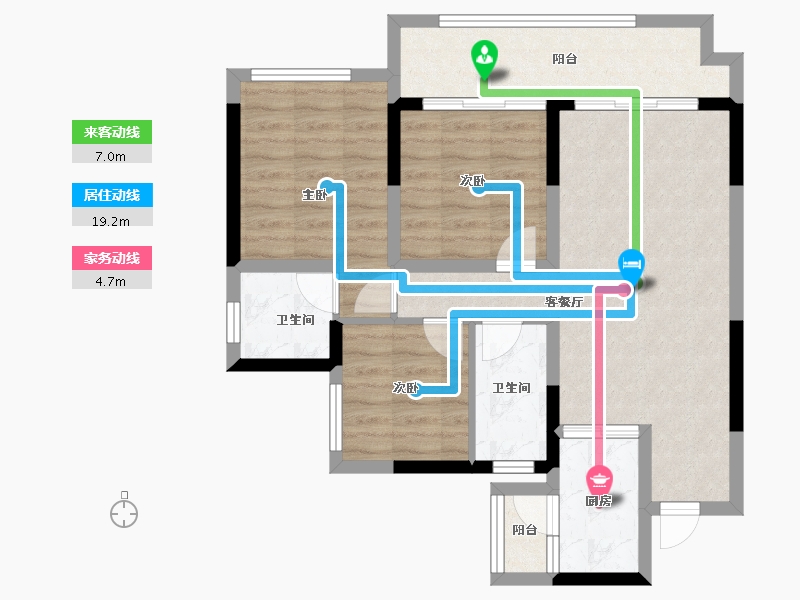 四川省-宜宾市-雅居乐叙南雅郡-76.89-户型库-动静线