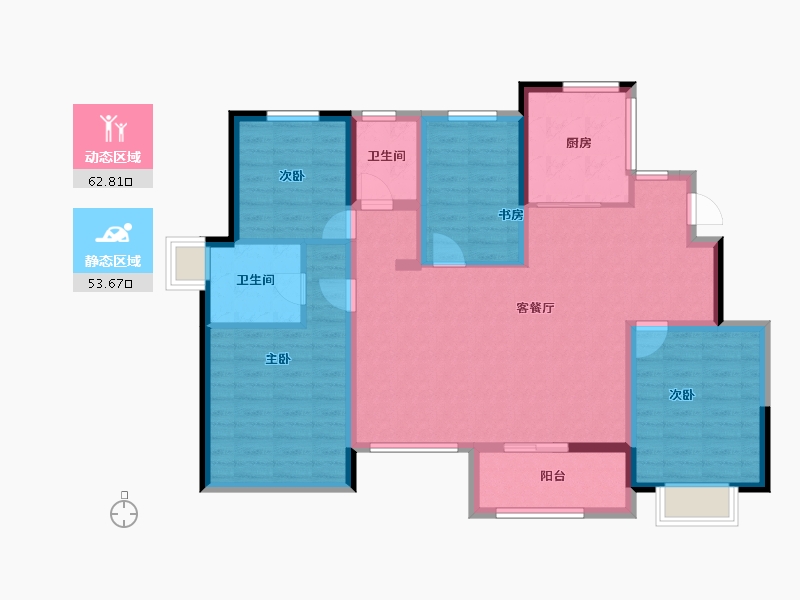 山西省-晋城市-丹河桃李-104.14-户型库-动静分区